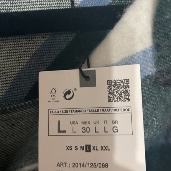 Nwot - Zara Wool Blend Plaid Shacket Size Large - Picture 5 of 5